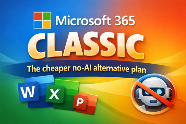 Microsoft 365 Classic Explained: A Lower-Cost, No-AI Subscription Option