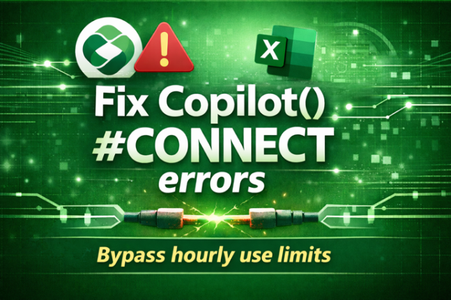 How to Fix Excel Copilot “#Connect” Errors